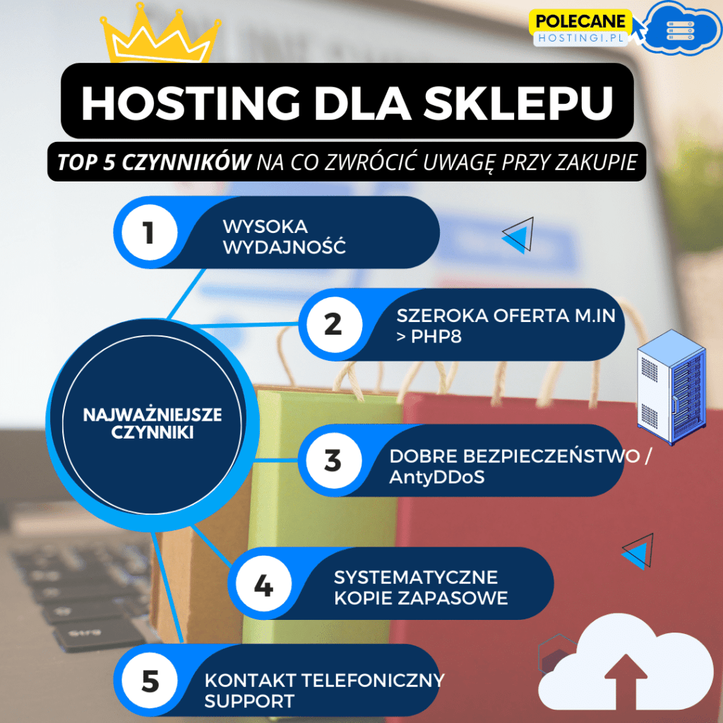 Dobry hosting dla sklepu internetowego kluczowe czynniki infografika