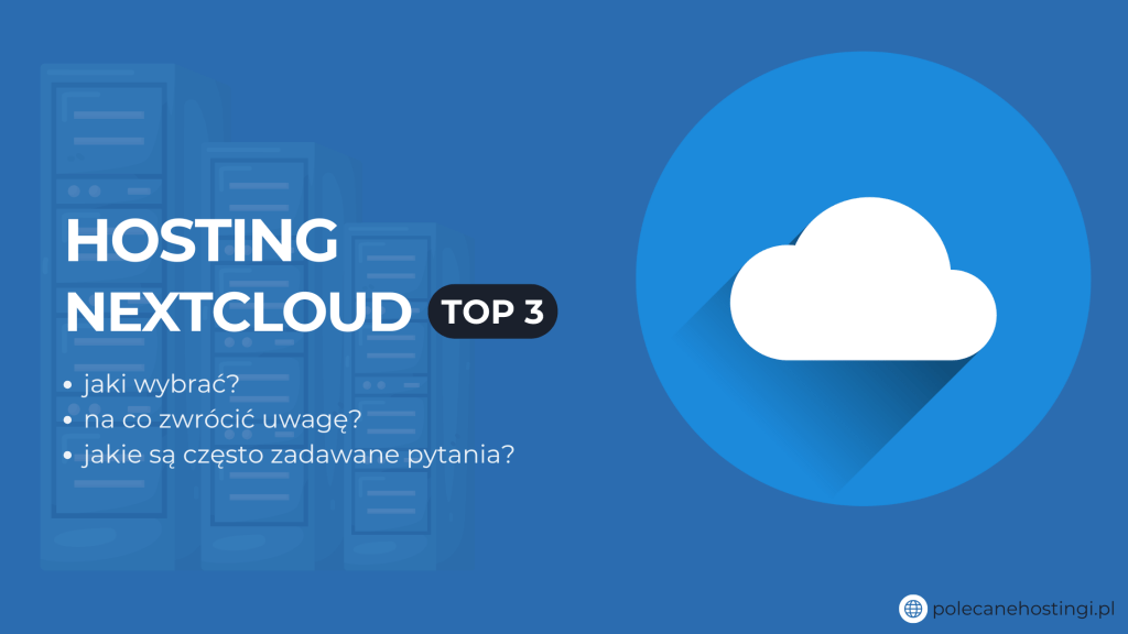 Banner o rankingu Top 3 hostingu Nextcloud z ikoną chmury.