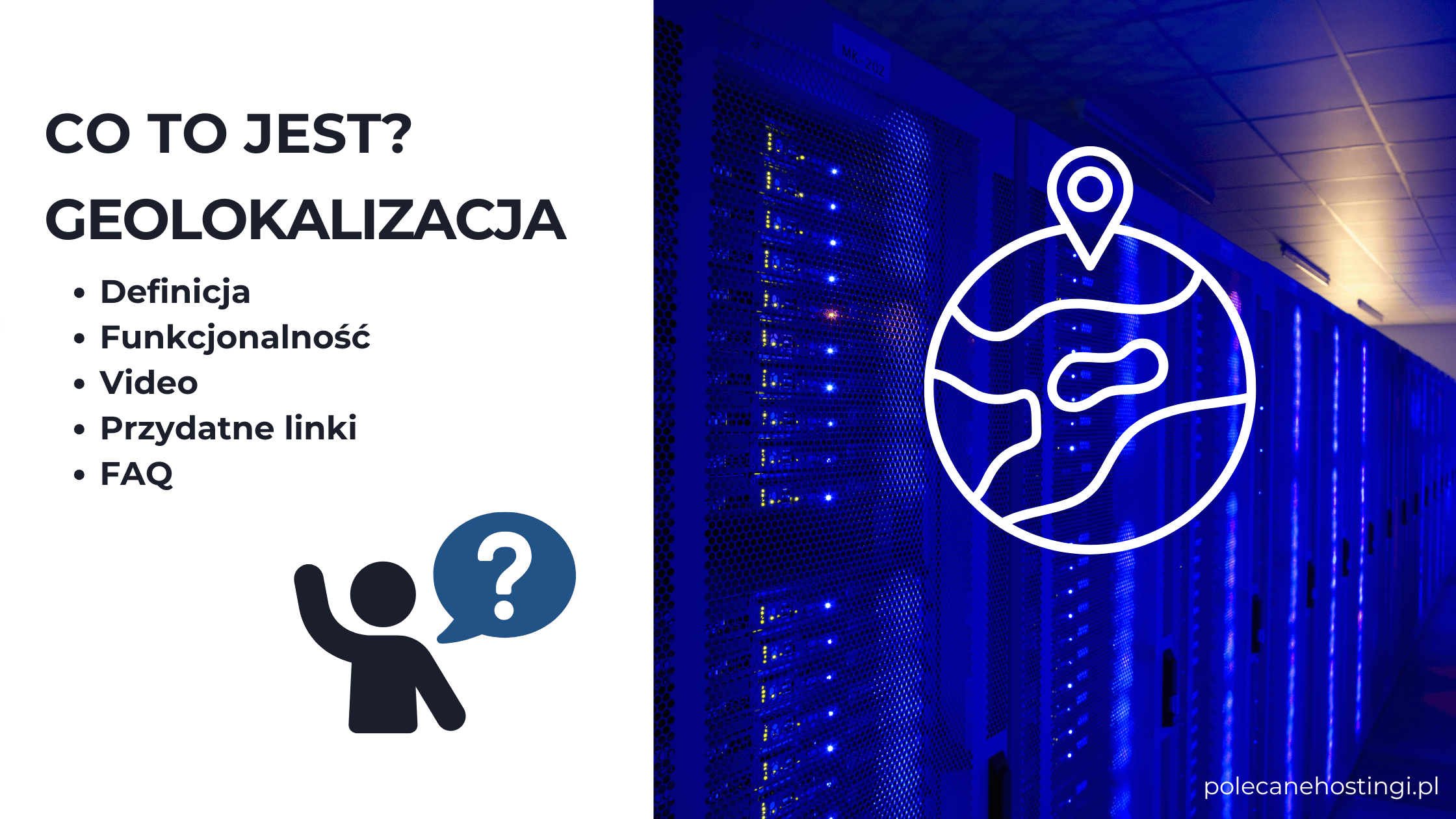 Informacje o geolokalizacji serwera i funkcjach