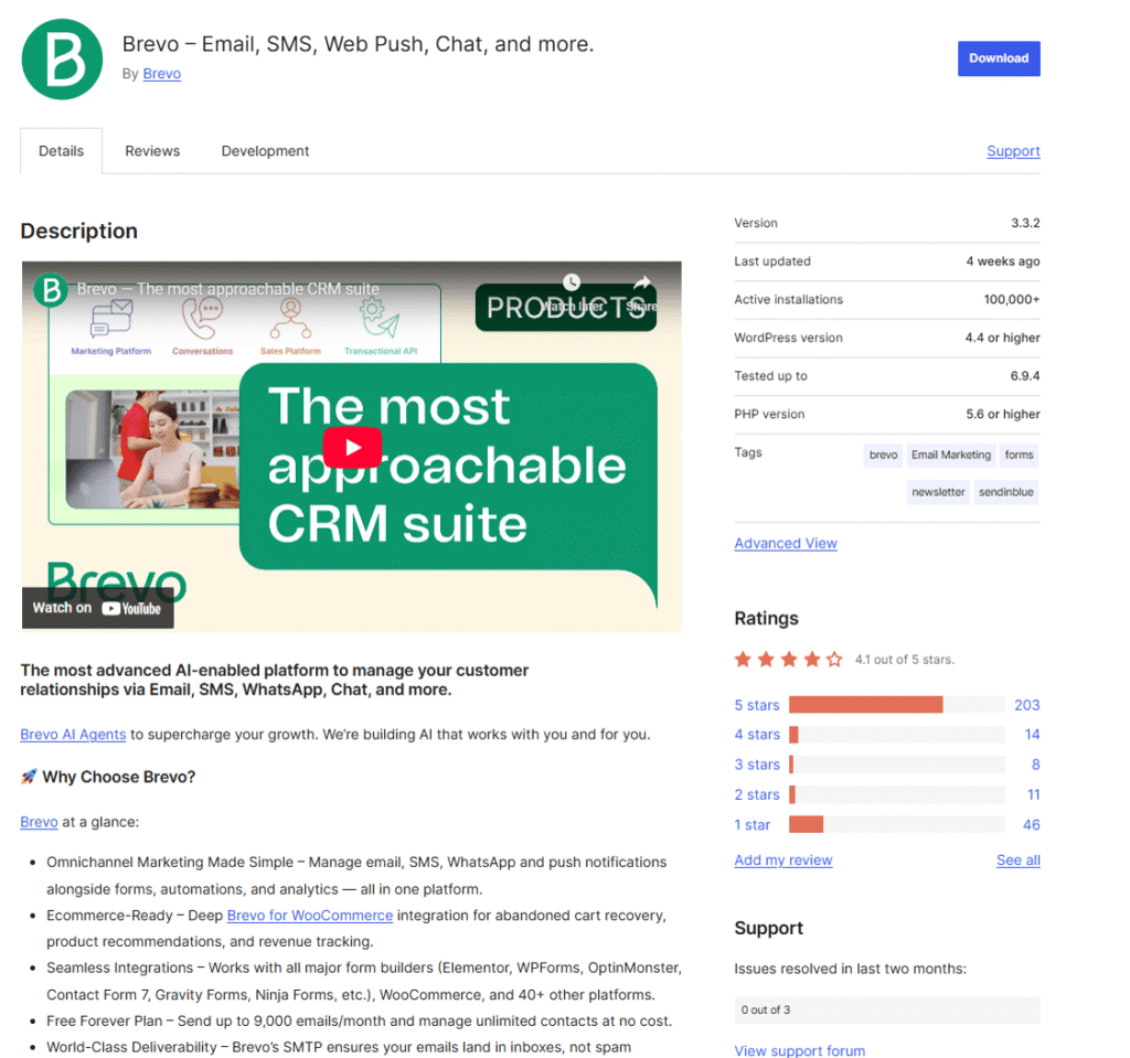 Wtyczka Brevo do marketingu e-mail i SMS w systemie WordPress.